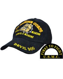 CAP-USMC,DEVIL DOG BLACK