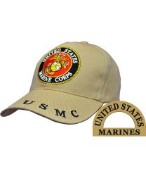 CAP-USMC LOGO KHAKI