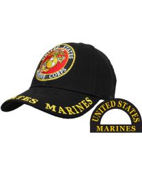 CAP-USMC LOGO,MARINES BLACK
