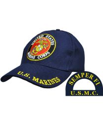 CAP-USMC LOGO,SEMPER FI NAVY BLUE