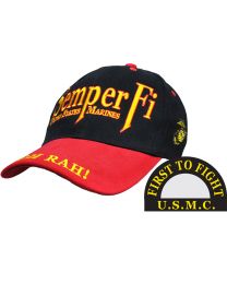 CAP-USMC,SEMPER FI BLACK-RED