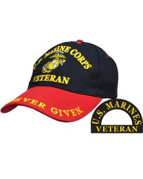 CAP-USMC,VETERAN BLACK-RED