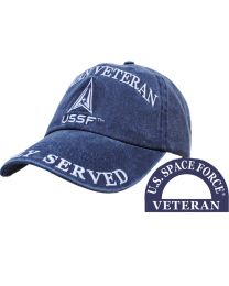 CAP-USSF,WOMAN VETERAN Washed-Dark Blue