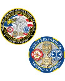 CHALLENGE COIN-AMERICAN HEROES UV Print - Made In USA
