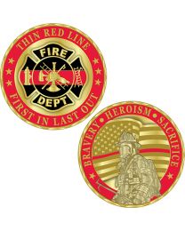 CHALLENGE COIN-FIRE DEPT. THIN RED LINE