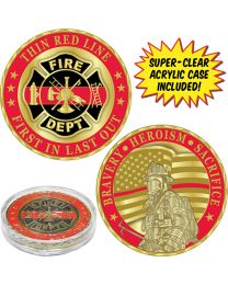 CHALLENGE COIN-FIRE DEPT. (with Acrylic Case)