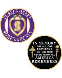 CHALLENGE COIN-PURPLE HEART UV Print - Made In USA