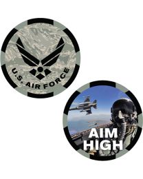 CHALLENGE COIN-USAF AIM HIGH UV Print - Made In USA
