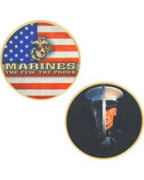 CHALLENGE COIN-USMC THE FEW UV Print - Made In USA