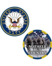 CHALLENGE COIN-USN NOT SELF UV Print - Made In USA