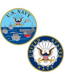 CHALLENGE COIN-USN LOGO SHIPS