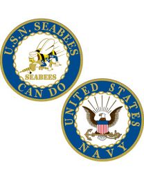 CHALLENGE COIN-USN,SEABEE "CAN DO"