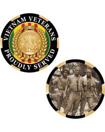 CHALLENGE COIN-Vietnam Veteran Proudly Served; Made In USA