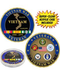 CHALLENGE COIN-VIETNAM VETERAN (with Acrylic Case)
