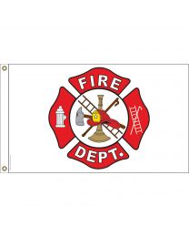 FLAG-FIRE DEPARTMENT LOGO Wht/Red