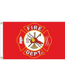 FLAG-FIRE DEPARTMENT LOGO Red/Wht