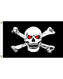 FLAG-SKULL & BONES RED EYES  