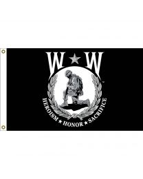 FLAG-Wounded Warrior Made In USA Poly-Cotton