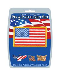 GIFT SET-USA PATRIOTIC... (3 Pins & 1 Patch)