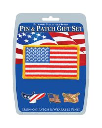 GIFT SET-USA PATRIOTIC (3 Pins & 1 Patch)