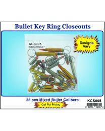 KEY RING-CLOSEOUT BULLETS (25 PC MIX)