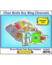 KEY RING-CLOSEOUT RESIN (50PC MIX)
