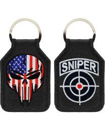 KEY RING-SNIPER,SKULL EMBR.