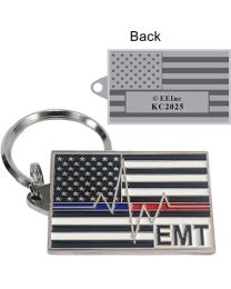 KEY RING-EMT,RED/BLUE Bright-Shine