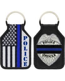 KEY RING-POLICE,BLUE LINE EMBR.
