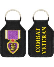KEY RING-PURPLE HEART EMBR.