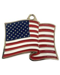 KEY RING-USA FLAG,WAVY Bright-Shine