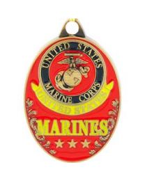 KEY RING-USMC LOGO (OVAL) Bright-Shine