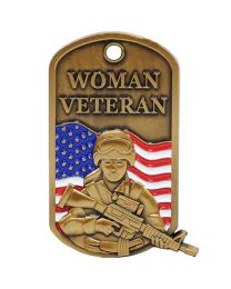 KEY RING-WOMAN VETERAN BDU Bright-Shine