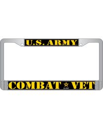 LIC.FRAME,ARMY,COMBAT VET (CHROME) AUTO