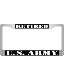 LIC.FRAME,ARMY,RETIRED (CHROME) AUTO