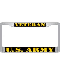 LIC.FRAME,ARMY,VETERAN (CHROME) AUTO