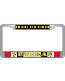 LIC.FRAME,IRAQI FREED.VET (CHROME) AUTO