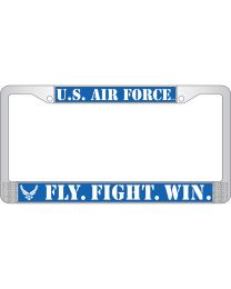 LIC.FRAME,USAF,FLY,FIGHT (CHROME) AUTO