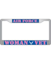 LIC.FRAME,USAF,Woman Vet (CHROME) AUTO