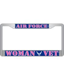 LIC.FRAME,USAF,Woman Vet (CHROME) AUTO