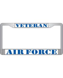 LIC.FRAME,USAF,VETERAN (CHROME) AUTO
