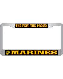 LIC.FRAME,USMC,FEW/PROUD (CHROME) AUTO