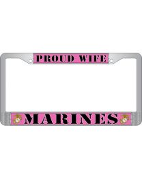 LIC.FRAME,USMC,Wife (CHROME) AUTO