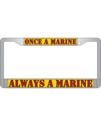LIC.FRAME,USMC,ONCE A MARINE (CHROME) AUTO