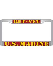 LIC.FRAME,USMC,RETIRED VET (CHROME) AUTO