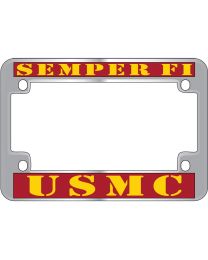 LIC.FRAME,USMC,SEMPER FI (CHROME) MOTO