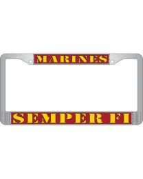 LIC.FRAME,USMC,SEMPER FI (CHROME) AUTO