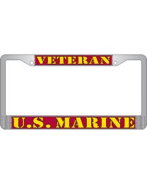 LIC.FRAME,USMC,VETERAN (CHROME) AUTO