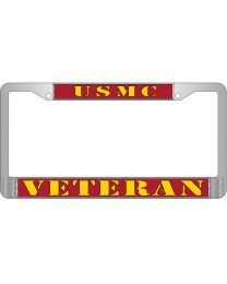 LIC.FRAME,USMC,VETERAN (CHROME) AUTO