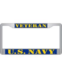LIC.FRAME,USN,VETERAN (CHROME) AUTO
